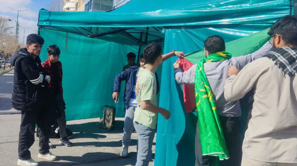 برپایی موکب پذیرایی از تجمع کنندگان جشن پیروزی فلسطین