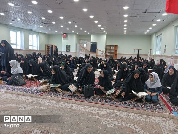 مراسم اربعین شهادت امام خامنه‌ای (قدس سره) و دختران میناب در نیشابور 