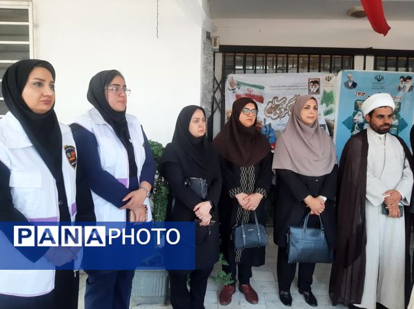 مانور بازگشایی مدارس عباس آباد 