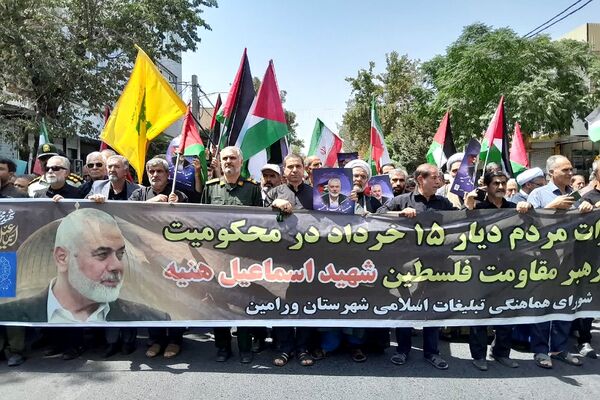 راهپیمایی مردم ولایتمدار ورامین در محکومیت ترور  شهید اسماعیل هنیه