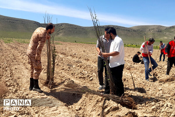 آیین نهال‌کاری روز زمین پاک در هنرستان کشاورزی سملقان