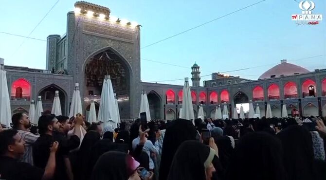 مراسم اذن عزا و تعویض پرچم بارگاه رضوی