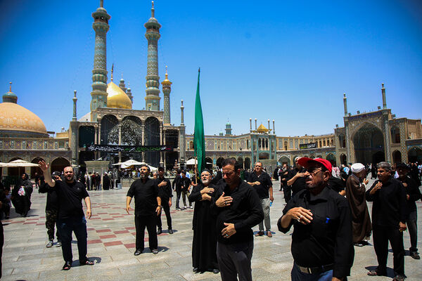 عرض تسلیت دسته‌های عزاداری سالروز شهادت امام باقر(ع) به کریمه اهل بیت