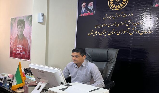  پویش نصب پوستر شهید پیشتاز ماکان نصیری در تمامی مناطق آموزش و پرورش استان سیستان و بلوچستان 