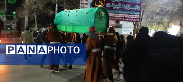 مراسم تشییع نمادین فاطمه زهرا(س)  در مسجد محمد رسول الله(ص) شهرستان شیروان