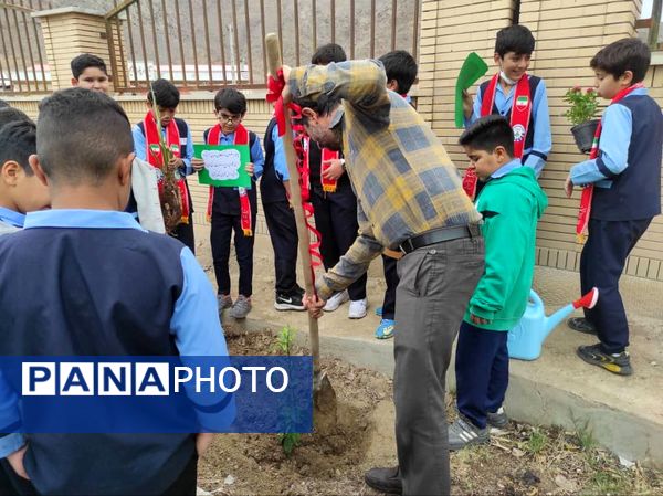مراسم نمادین کاشت نهال در حاجی‌آباد 