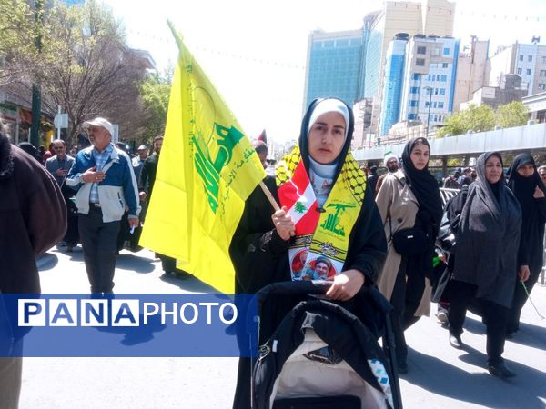 حضور پرشور مشهدی‌ها در راهپیمایی روز قدس؛ فریاد حمایت از فلسطین