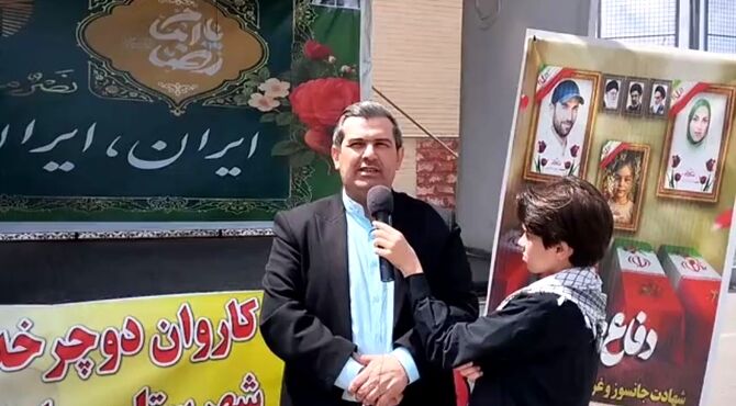 رکاب‌زنی دانش‌آموزان ساوجبلاغ با نام «بی‌تاب میناب» 