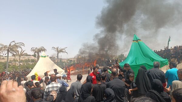 مراسم خیمه سوزان در شهر طاقانک