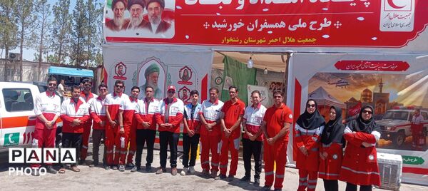 فعالیت پایگاه هلال احمر شهرستان رشتخوار در جوار امام زاده سیدمحمدعلوی