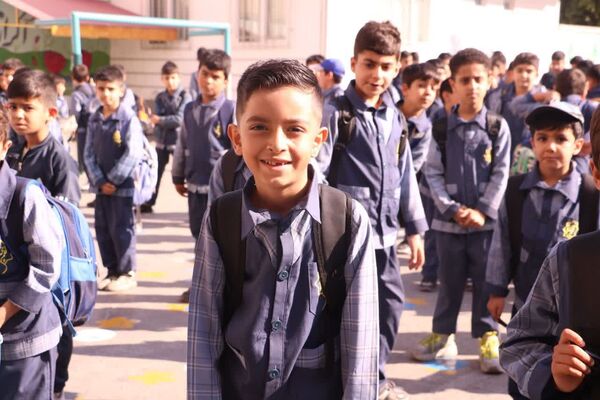 صبحگاه دانش‌آموزی در دبستان قلمچی گرگان