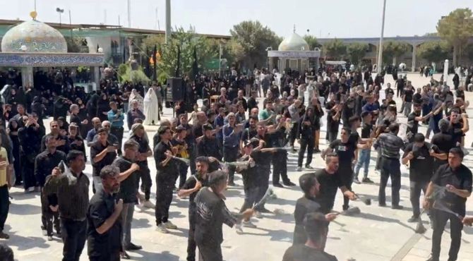 پیاده‌روی زائران امامزادگان آقاعلی عباس(ع) و سیدمحمد(ع) در سالروز شهادت امام رضا(ع)