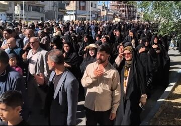 وداع مردم گچساران با شهید تازه‌تفحص در سالروز شهادت حضرت فاطمه(س)