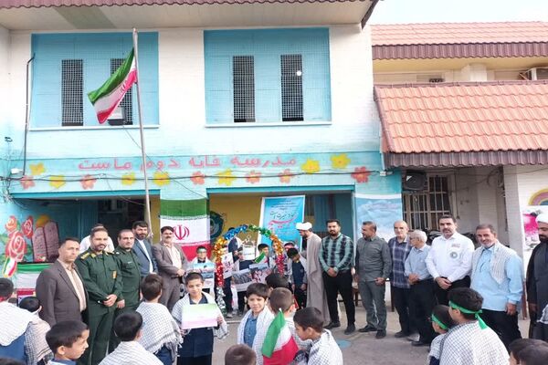 نواختن زنگ هفته بسیج در مدارس شهرستان بهبهان