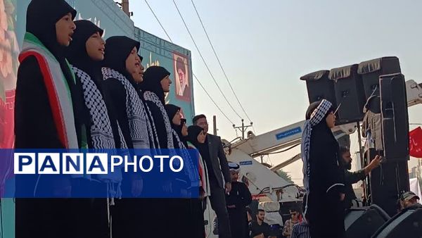 دانش آموزان اهوازی انزجار از استکبار جهانی را در قاب دوربین پانا ثبت کردند