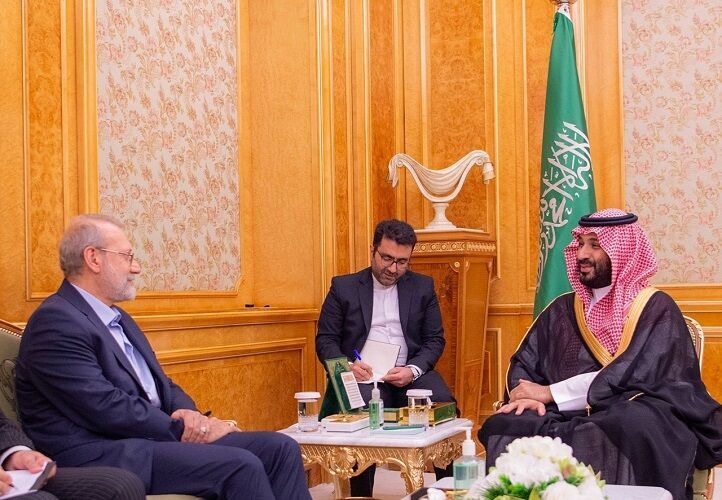 بررسی اوضاع منطقه در دیدار لاریجانی با بن‌سلمان