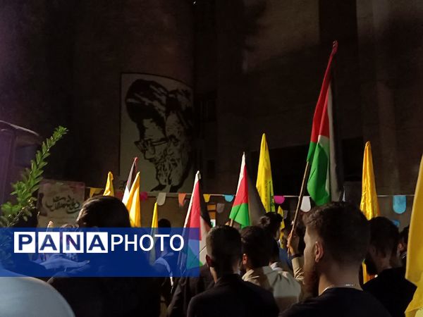 تجمع دانشجویان دانشگاه علوم پزشکی شیراز در محکومیت جنایت رژیم صهیونیستی