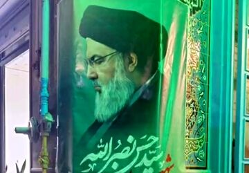 مراسم یادبود شهید سیدحسن نصرالله و سردار شهید نیلفروشان در مسجد الزهرا(س) فردیس
