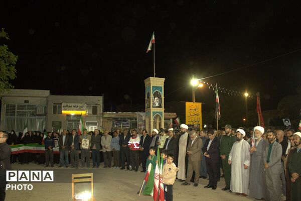 اجتماع مردمی شهرستان بام و صفی آباد در شب سالگرد شهادت آیت الله رئیسی
