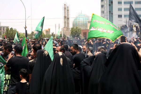 مراسم خیمه سوزی هیات «خیام الحسین» در قم