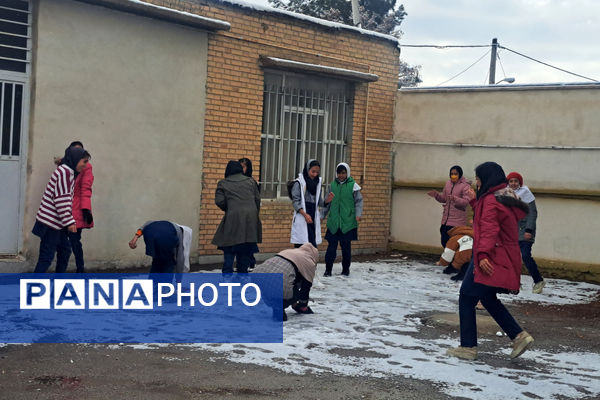 بارش برف شهرستان اقلید را سفید پوش کرد