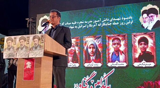 چهلمین روز یادبود دانش‌آموزان جان‌باخته میناب در رودان برگزار شد