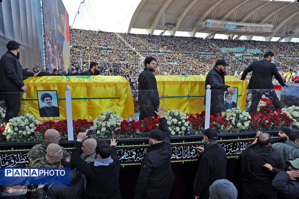 تشییع پیکر شهیدان سیدحسن نصرالله و سیدهاشم صفی الدین