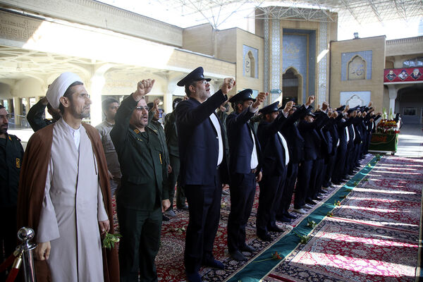 آیین گرامیداشت سالروز طوفان الاقصی با حضور کارکنان پلیس در قم
