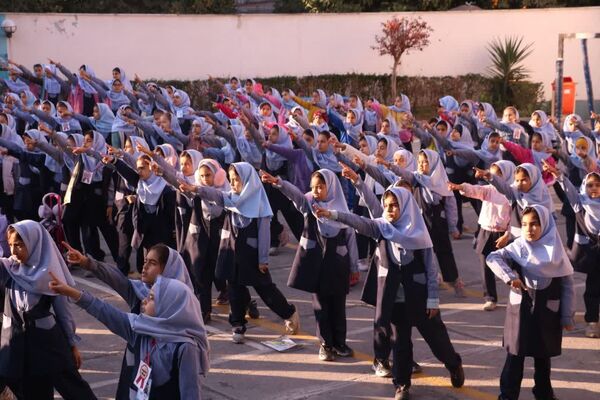 صبحگاه دانش در دبستان رجبی گرگان