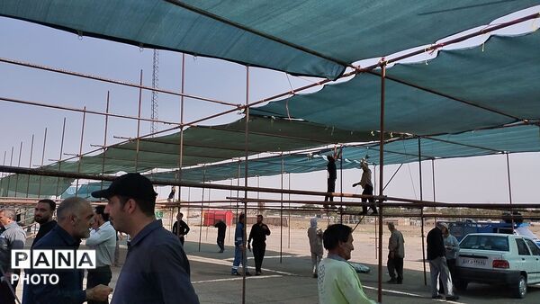  آماده سازی اسکان و مواکب پذیرایی زائران مراسم بدرقه قائد شهید امت در نظرآباد