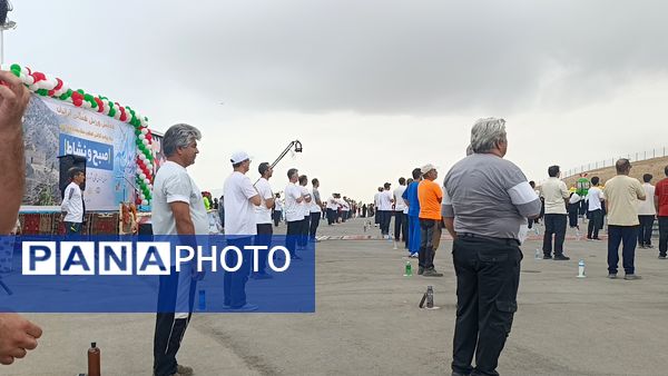 جلوه‌هایی از ورزش صبحگاهی همگانی در آشخانه 