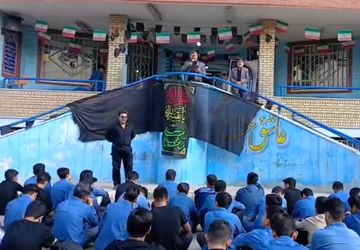 حضور پرشور دانش‌آموزان دبیرستان ملاصدرا ناحیه دو شهرری در مراسم شهادت امام صادق (ع)