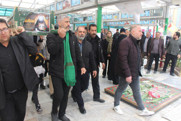 مراسم تشییع مادر شهید «حسین بی‌تا» در قم