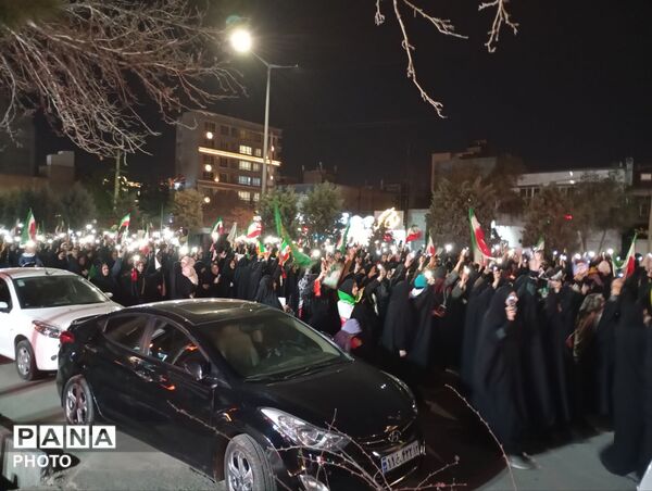 حرکت دسته عزاداری در شهرستان نیشابور