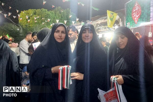 حضور دانش‌آموزان و معلمان دبستان حاتم ناحیه دو شهرری در تجمعات شبانه ضد صهیونیستی