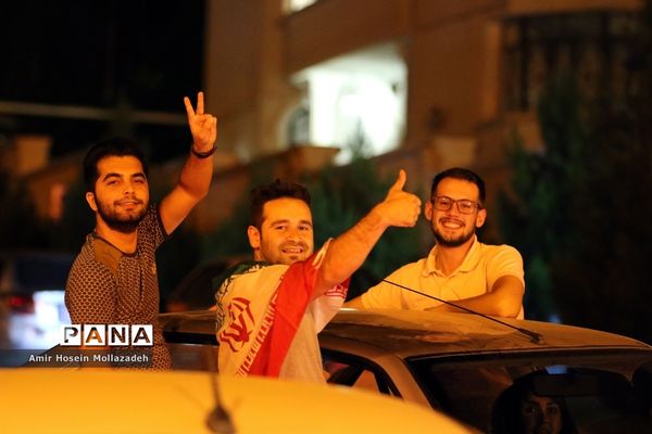 شادی مردم ارومیه پس از برد مراکش