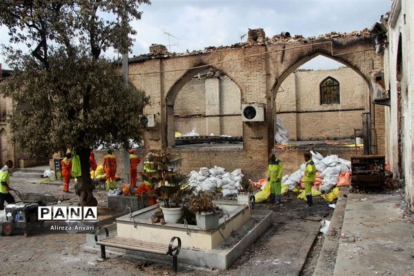 مسجد جامع ساری پس از آتش‌سوزی