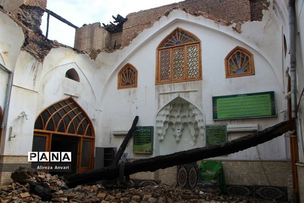 مسجد جامع ساری پس از آتش‌سوزی