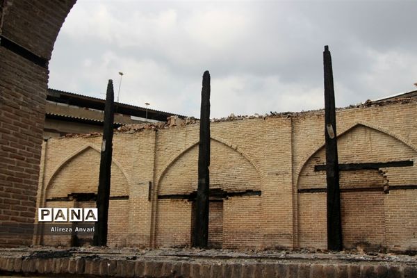 مسجد جامع ساری پس از آتش‌سوزی