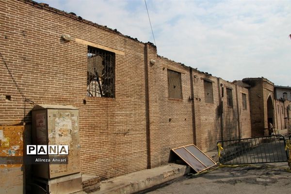 مسجد جامع ساری پس از آتش‌سوزی