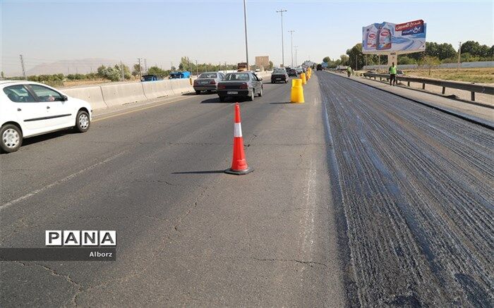 آغاز عملیات بهسازی روکش آسفالت محورهای شریانی و  اصلی البرز