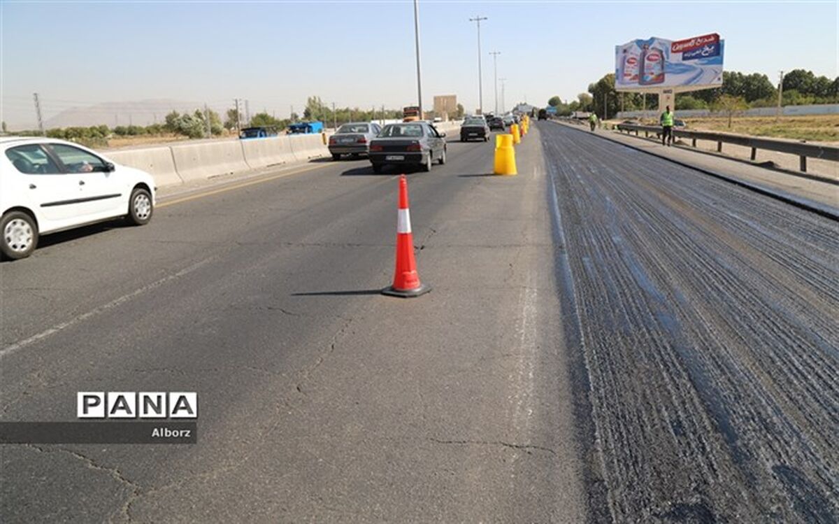 آغاز عملیات بهسازی روکش آسفالت محورهای شریانی و  اصلی البرز
