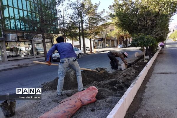 اجرای جدول گذاری خیابان های شهرستان بیرجند