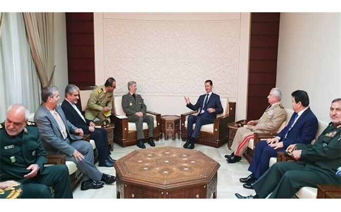 وزیر دفاع ایران با رئیس جمهور سوریه دیدار و گفت‌وگو کرد