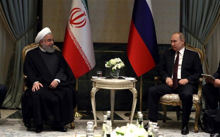 دیدار روحانی و پوتین در سالن اجلاس سران + عکس
