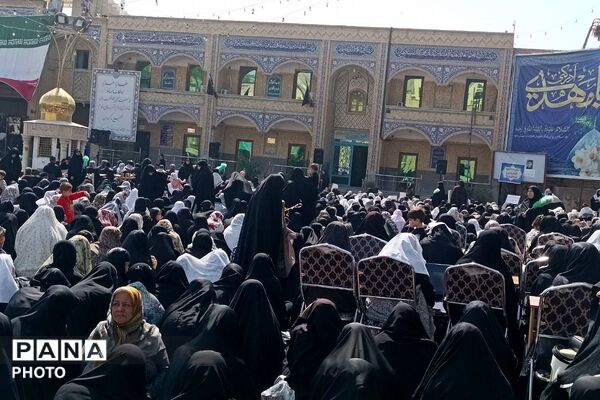 خروشِ بصیرت در صحن امامزاده جعفر (ع)؛ تالار قرآن پیشوا گنجایش دریای سوگواران مقتدا را نداشت