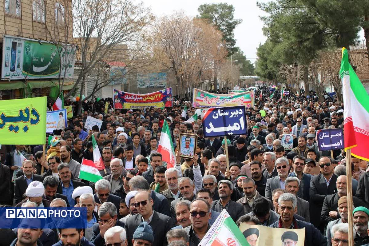 تجلی وحدت و همدلی در خلیل‌آباد؛ برگزاری باشکوه راهپیمایی ۲۲ بهمن