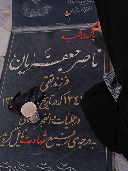دختران شاهد فاطمه‌زهرا(س) در گلزار شهدا، قبور مطهر را به رنگ عشق آراستند
