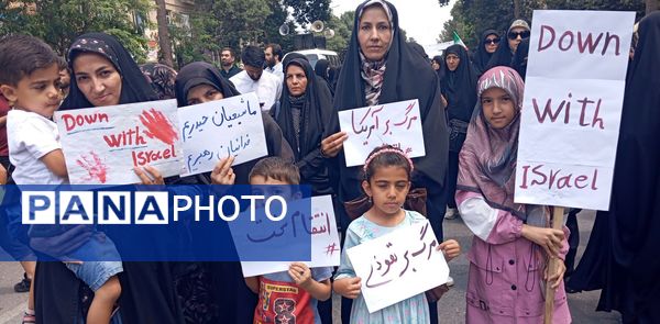  حضور بی نظیر مردن نیشابور در راهپیمایی بر علیه حمله رژیم صهیونسیتی