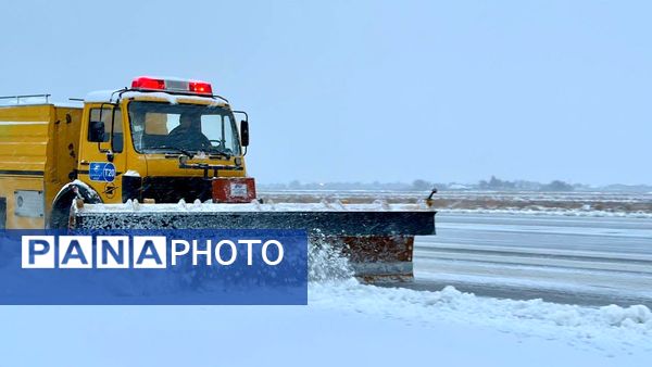 وضعیت فرودگاه بین الملی شهید هاشمی‌نژاد در روزهای برفی مشهد